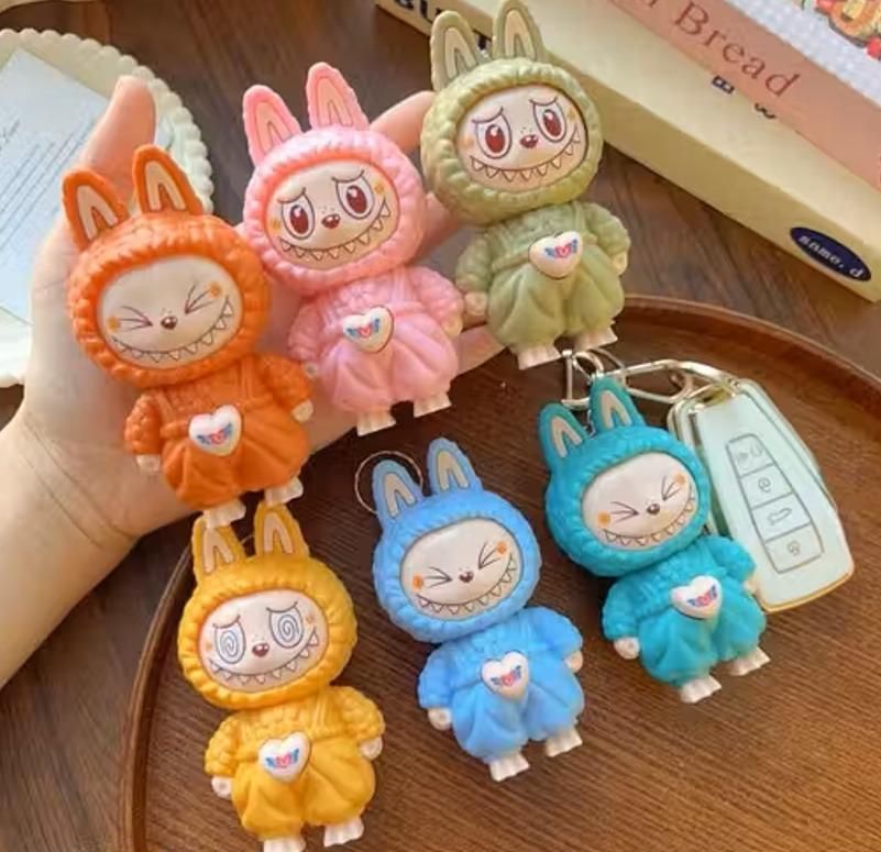 🐾 3D Labubu Keychain with Cute Kawaii Changing Face