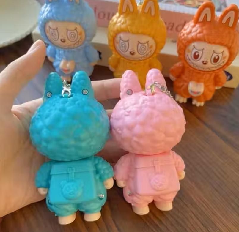 🐾 3D Labubu Keychain with Cute Kawaii Changing Face