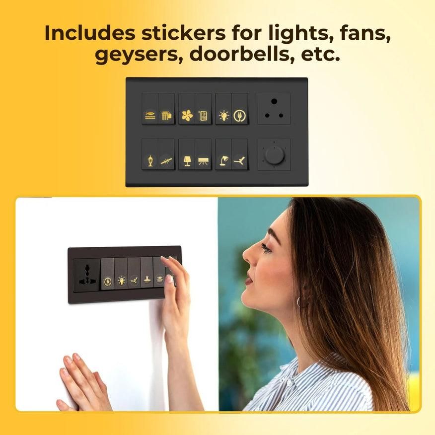 ✨ Gold Switch Stickers - Premium Metallic Detail