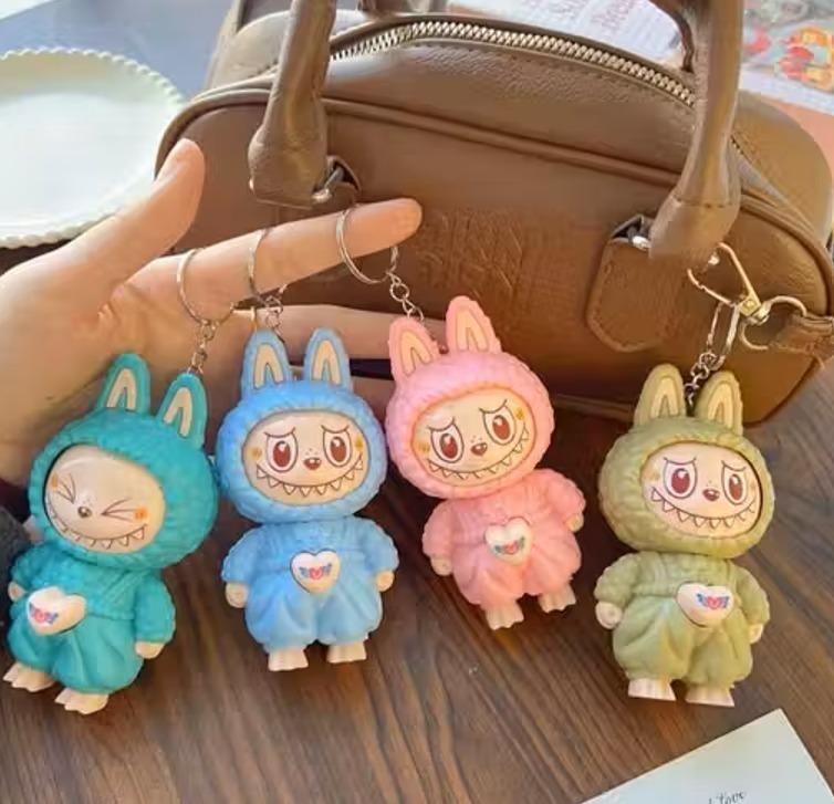 🐾 3D Labubu Keychain with Cute Kawaii Changing Face