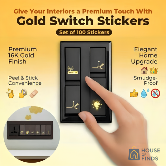 ✨ Gold Switch Stickers - Premium Metallic Detail