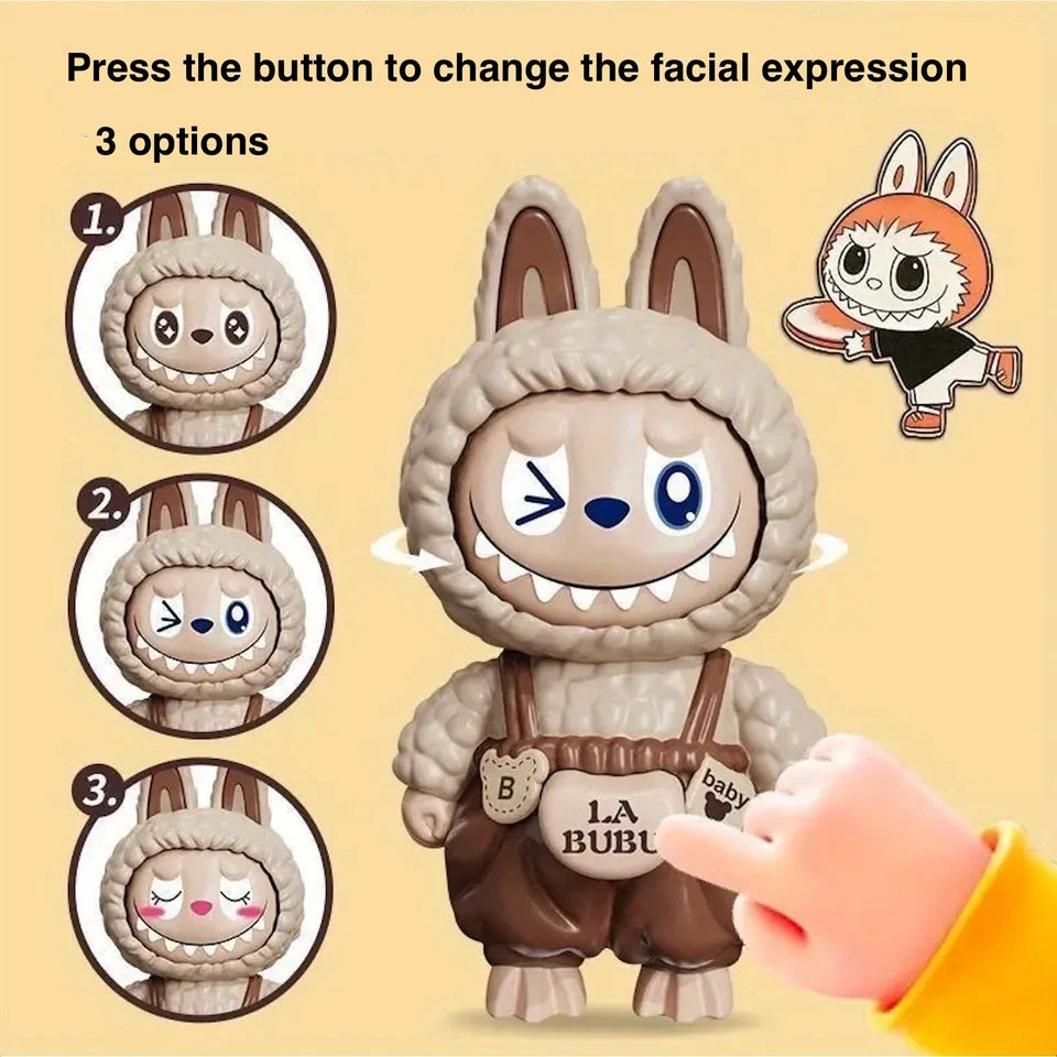 🐾 3D Labubu Keychain with Cute Kawaii Changing Face
